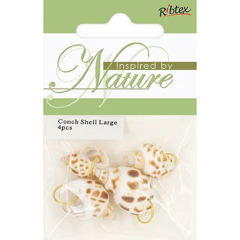 Large Conch Shell with Ring Charm Beads